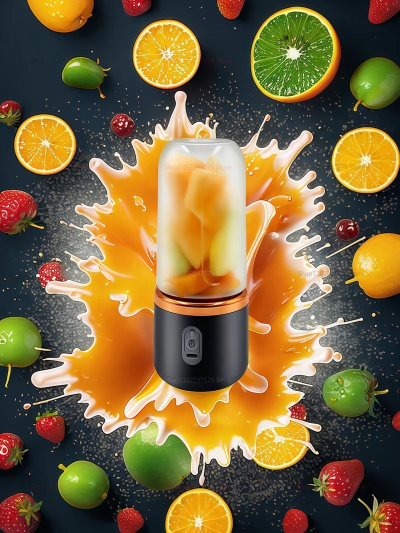 Compact USB Rechargeable 2-in-1 Mini Juicer, Blend Fresh Smoothies Anywhere