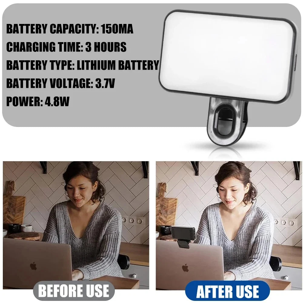 GlowClip Mini™ Portable Rechargeable Selfie Fill Light