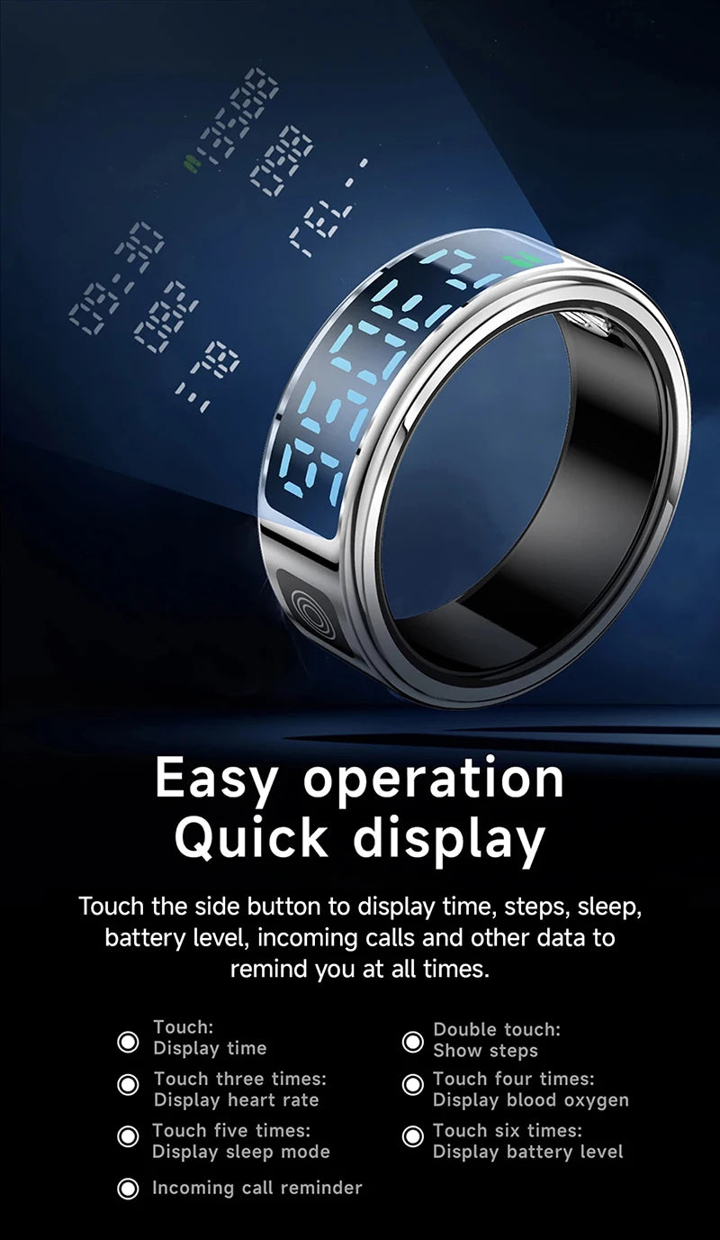 Xiaomi Smart Fitness Ring with Health Tracking & LED Display
