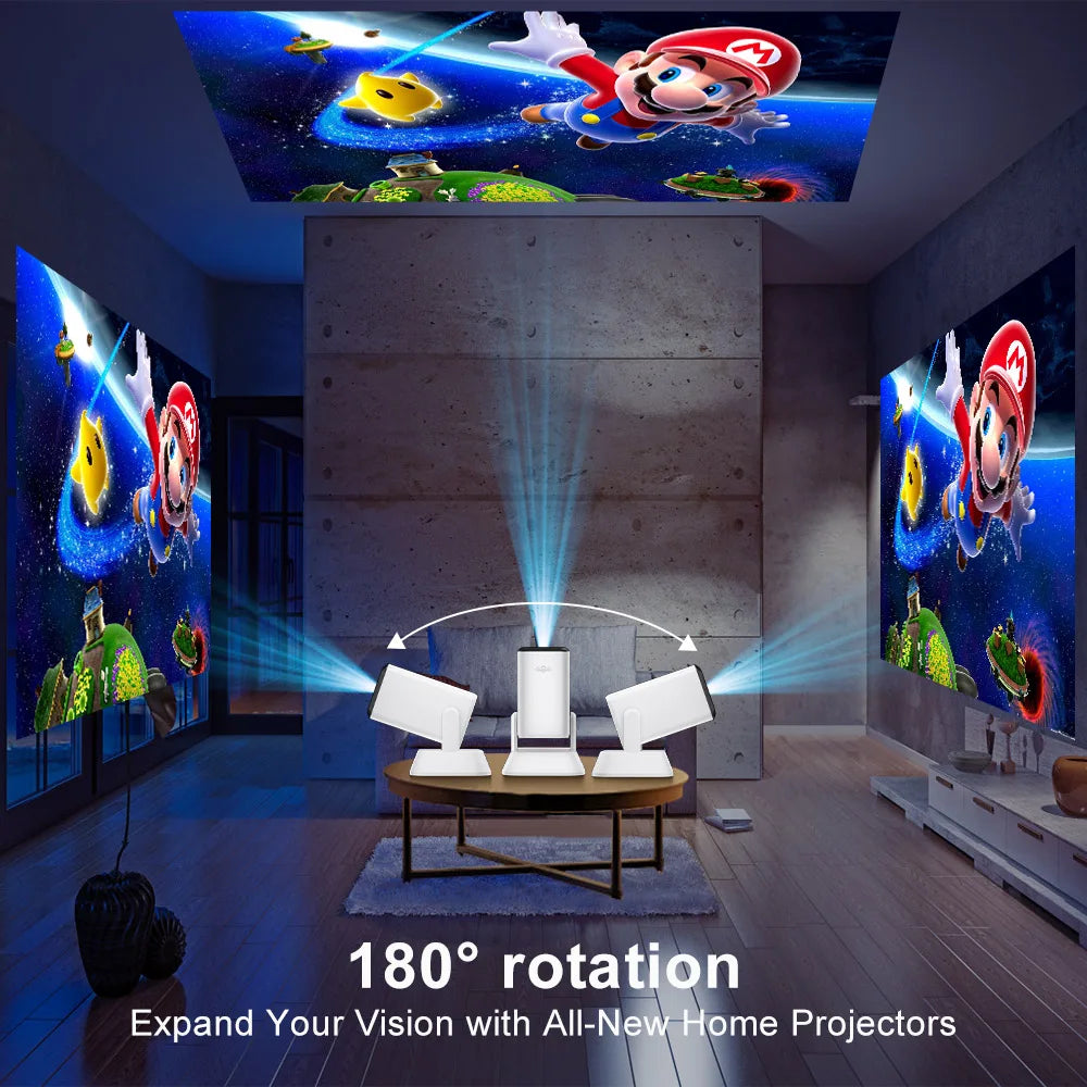 Salange Q7 Mini Projector: Portable WiFi6 Outdoor Movie Projector