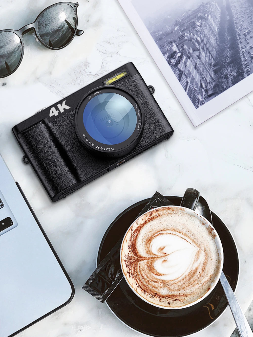 4K Digital Camera with 48MP and Flip Screen for Vlogging