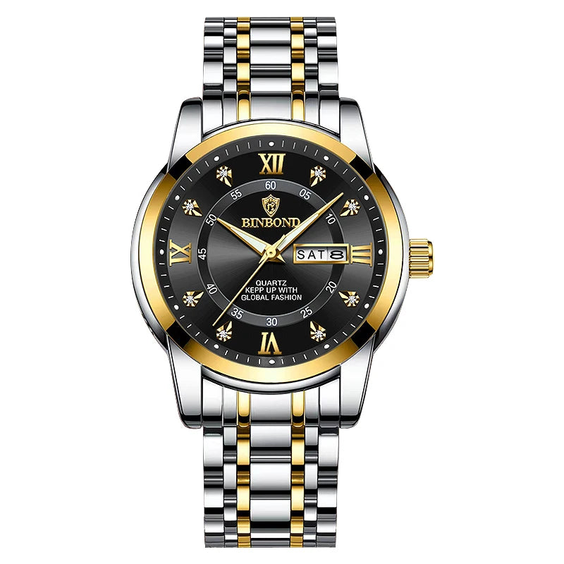 Luxury Men’s Stainless Steel Quartz Diver Watch, Sport & Business Style