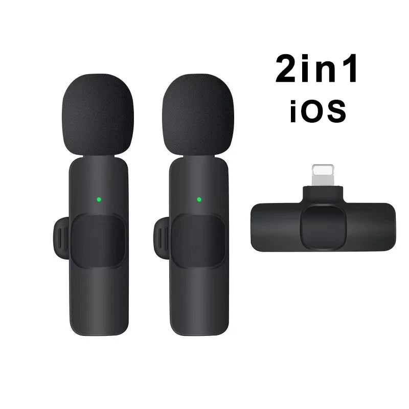 2-in-1 microphone and adapter for iOS devices on a white background
