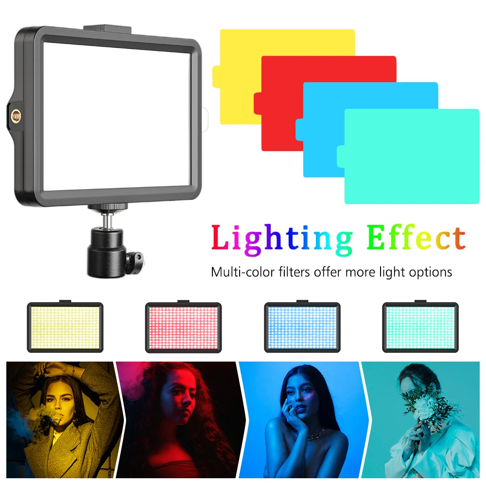 6" RGB LED Light Panel with Tripod Ideal for Video, Live Streaming & Studio