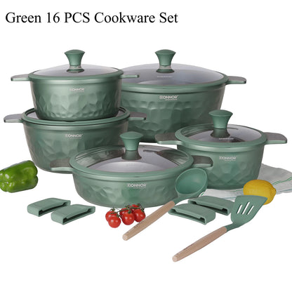 DONNOR 12-Piece Ceramic Cookware Set – Non-Stick, Non-Toxic Pots and Pans for Healthy Cooking