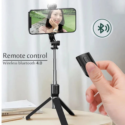 GlowShot Pro™ Wireless Bluetooth Selfie Stick & Tripod with Fill Light