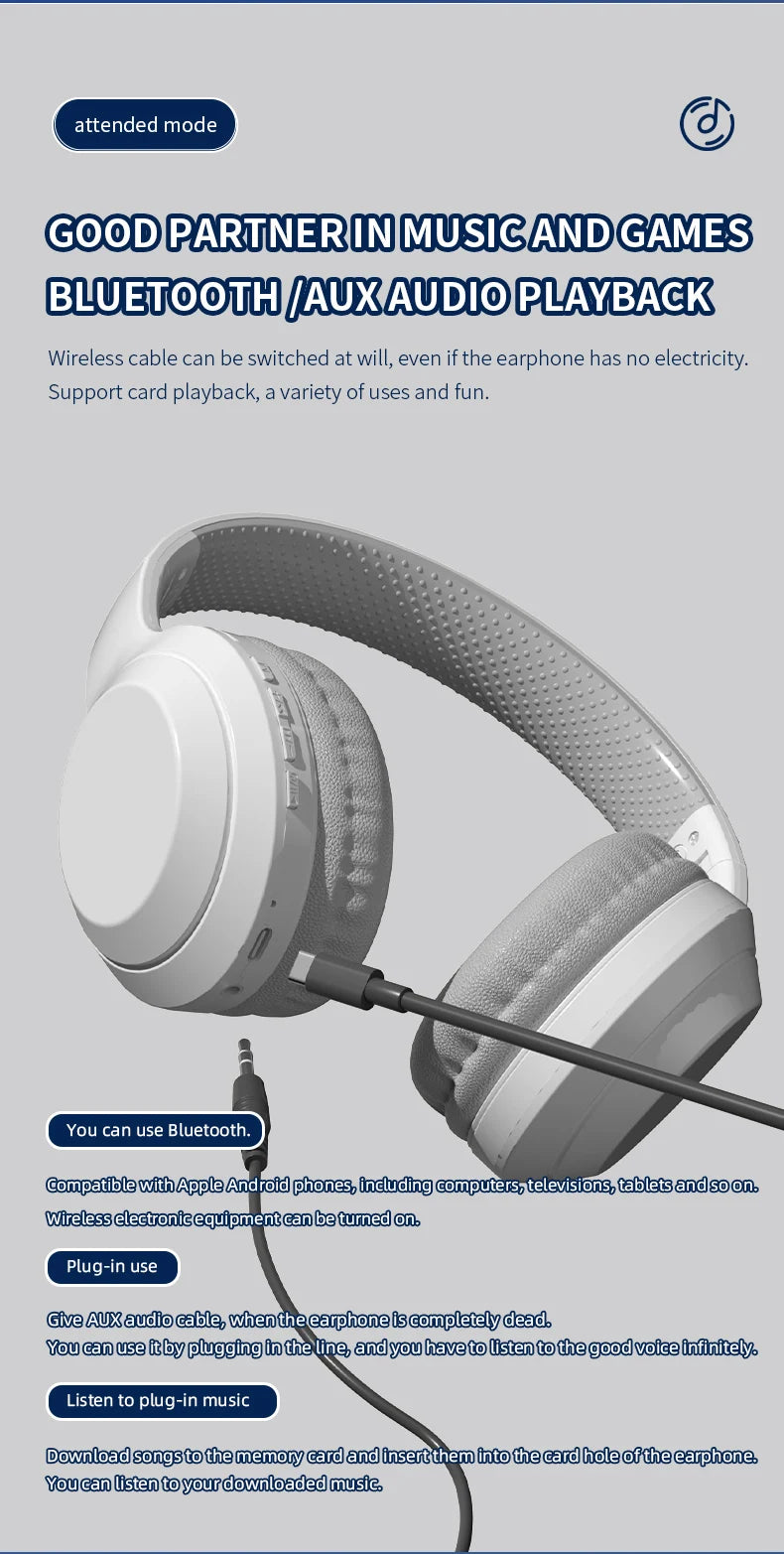 Xiaomi 5W Wireless Bluetooth Headphones with Mic | Foldable Over-Ear Headset