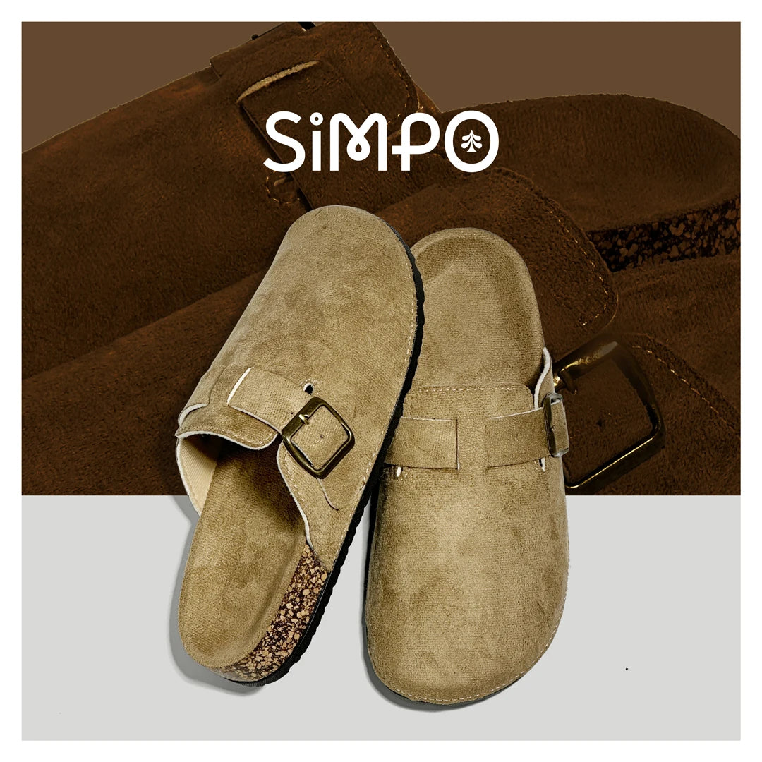 QS QISION Outdoor Closed-Toe Slides – Casual Slip-On Sandals for Men and Women, Non-Slip Flannel Upper