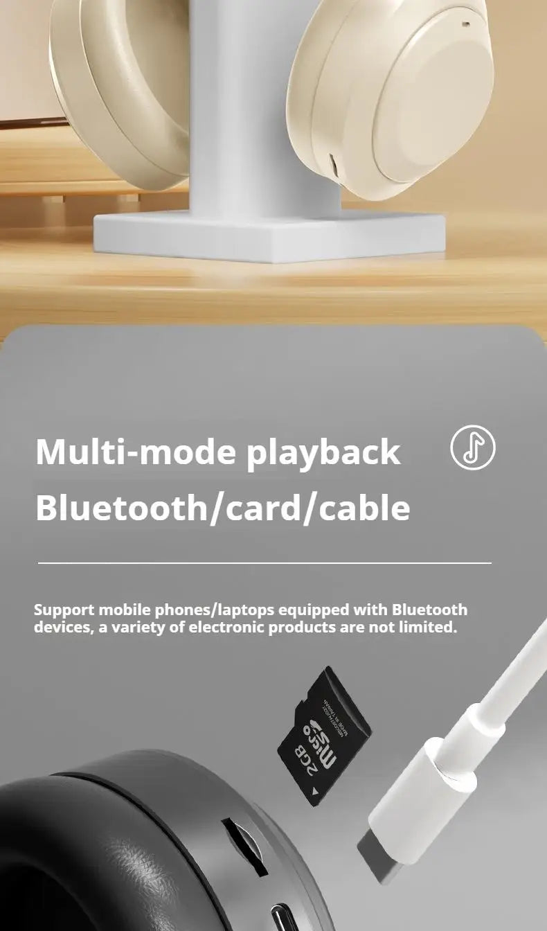 Wireless Bluetooth 5.3 Over-Ear Headphones with Mic | HIFI Stereo Gamer Headset TF/AUX Music Player