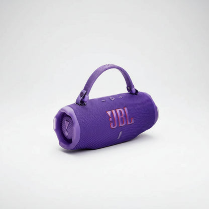 Purple JBL speaker with JBL logo on a white background