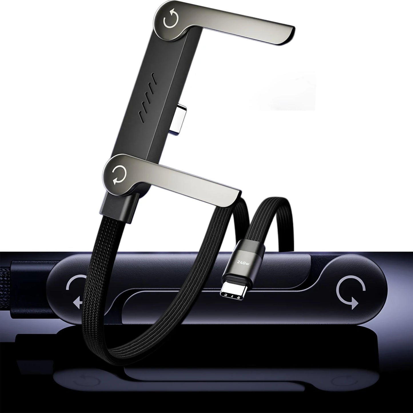 Ultra-Fast Type-C USB Charging Cable with Foldable Phone Holder