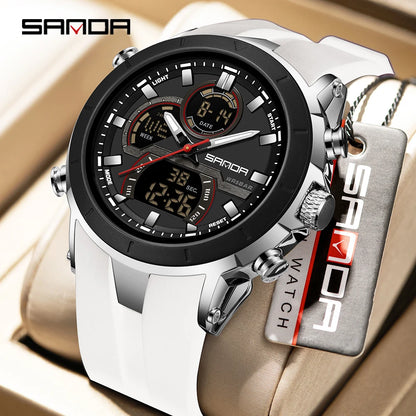 SANDA 6279 Men’s Sports Watch Dual Display, Luminous, Waterproof & Shock Resistant