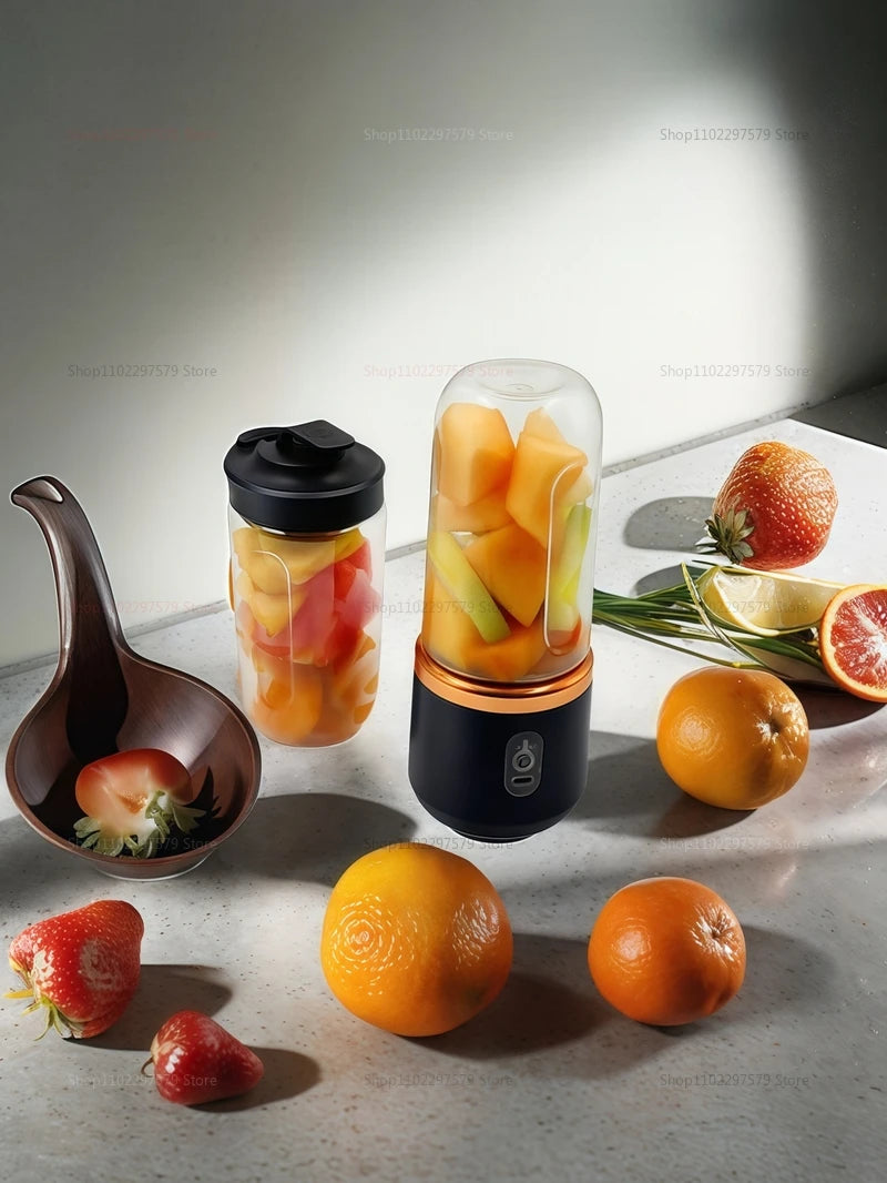 Compact USB Rechargeable 2-in-1 Mini Juicer, Blend Fresh Smoothies Anywhere