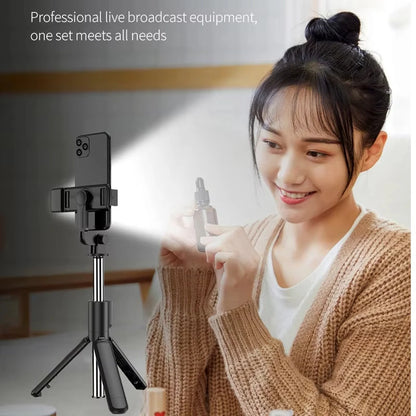 GlowShot Pro™ Wireless Bluetooth Selfie Stick & Tripod with Fill Light