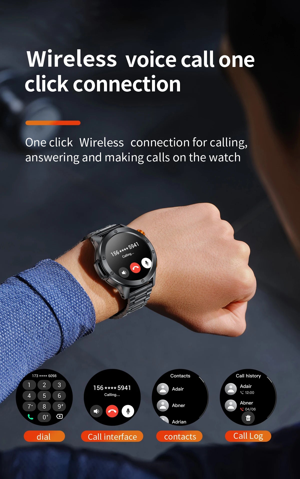 LIGE Fashion Smart Watch for Men Voice Assistant Bluetooth Call Heart Rate and Fitness Tracker IP68 Waterproof