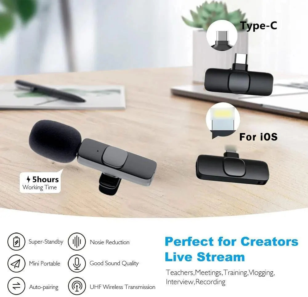 AirMic Mini™ Wireless Lavalier Microphone for iPhone & Android