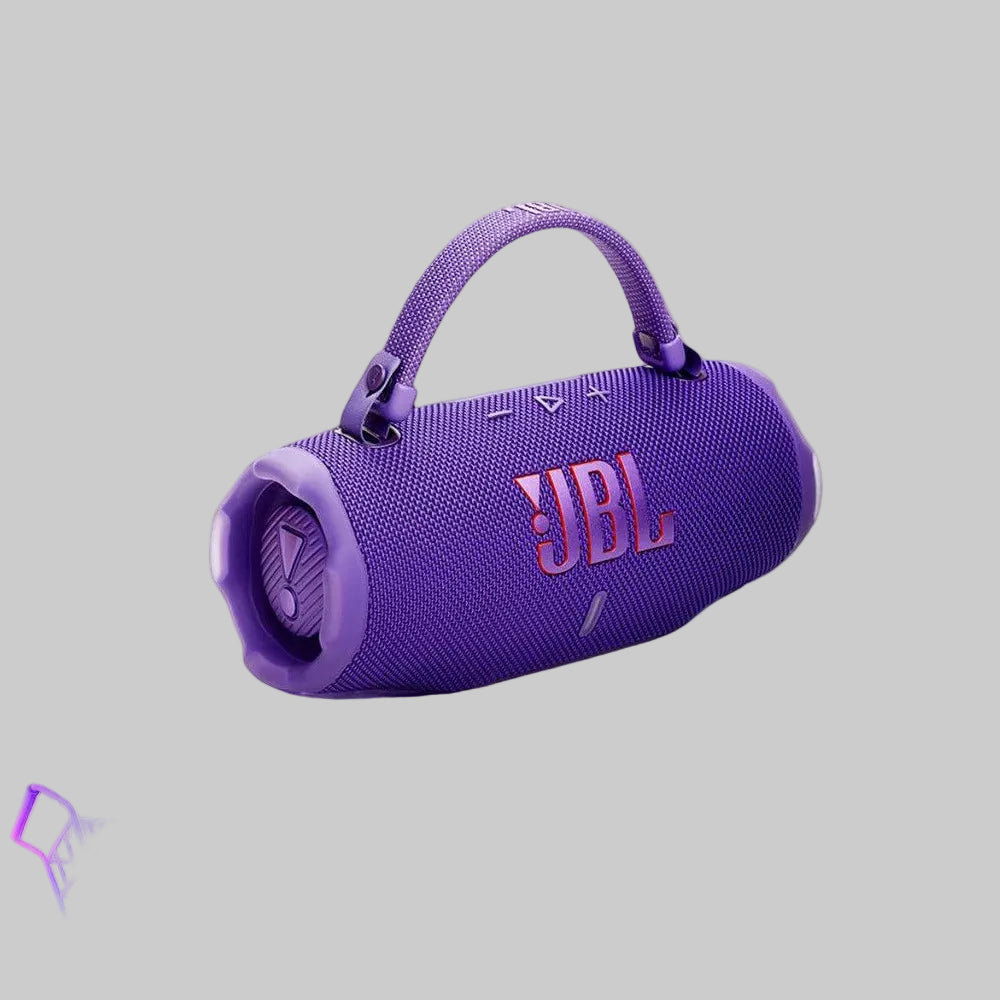 Purple JBL speaker with JBL logo on a white background