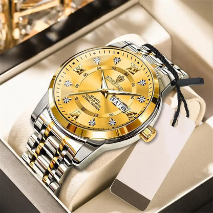 Luxury Men’s Stainless Steel Quartz Diver Watch, Sport & Business Style