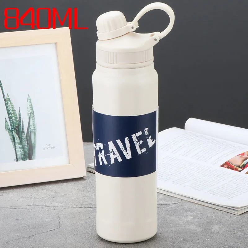 Stainless Steel Thermos Bottle – Large Capacity 840ml