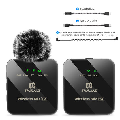PULUZ Wireless Lavalier Microphone Kit (2 TX / 1 TX + 1 RX)