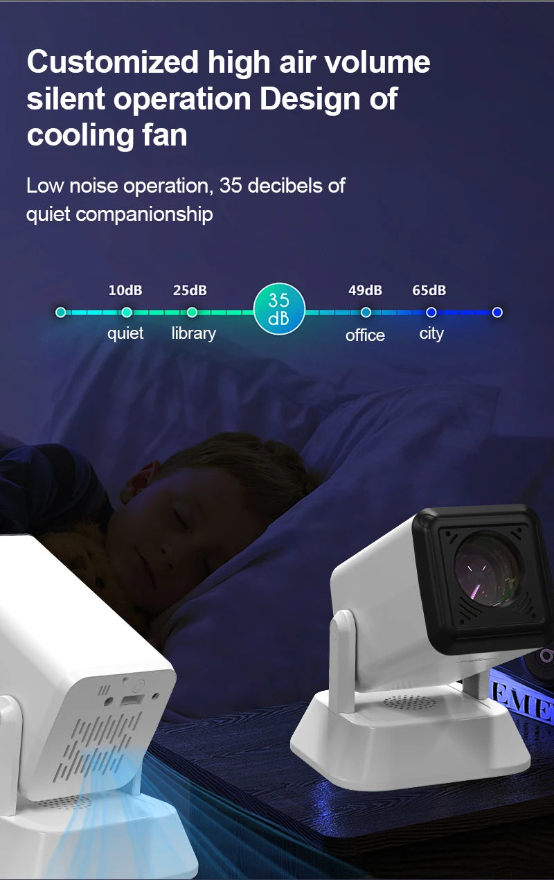 Salange Q7 Mini Projector: Portable WiFi6 Outdoor Movie Projector