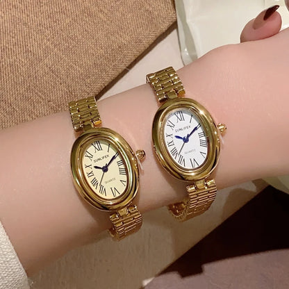 Sunlifex Oval Dial Gold Women’s Quartz Watch