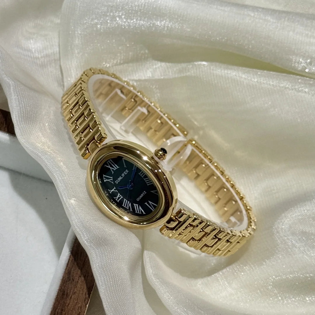 Sunlifex Oval Dial Gold Women’s Quartz Watch