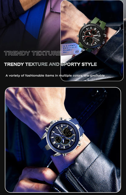 SANDA 6279 Men’s Sports Watch Dual Display, Luminous, Waterproof & Shock Resistant