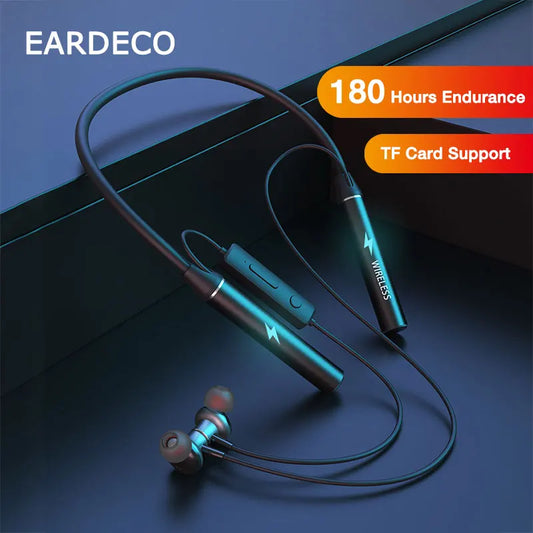 EARDECO 1000mAh Bluetooth Neckband Headphones | Noise Cancelling, Waterproof & Wireless