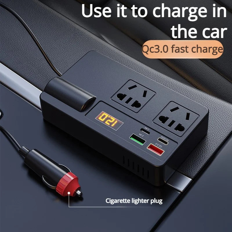 2026 NEW Car Inverter. DC 12V/24V to 110V/220V Multi-Functional Power Converter