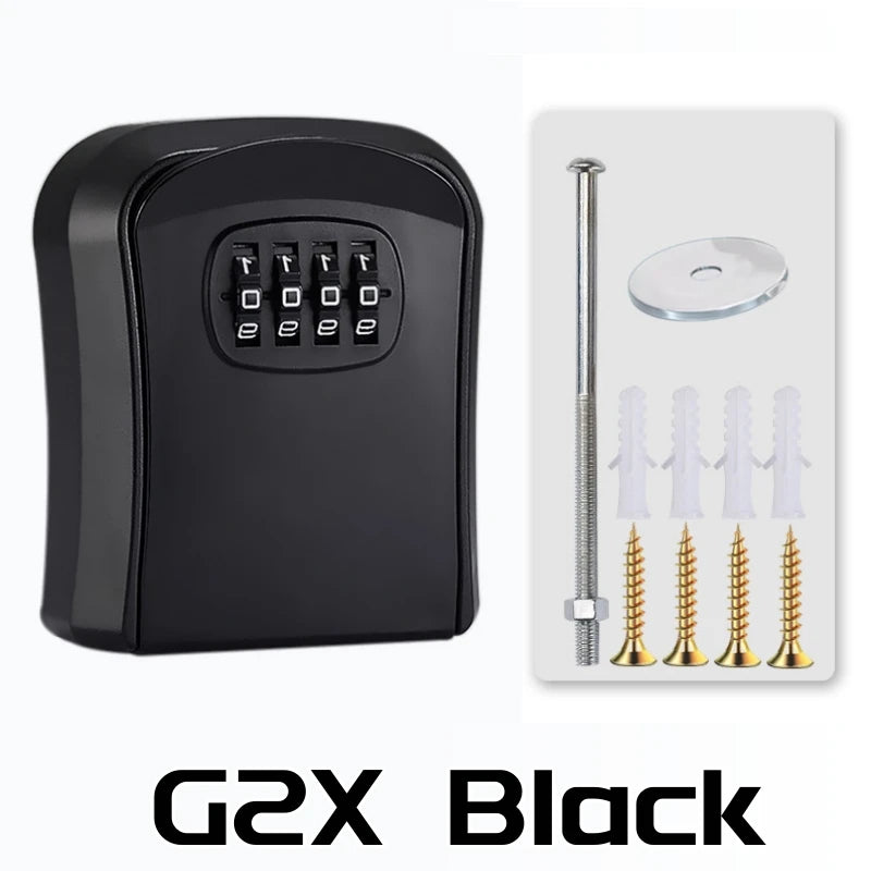 Wall Mount Key Lock Box - 4 Digit Combination Security Safe
