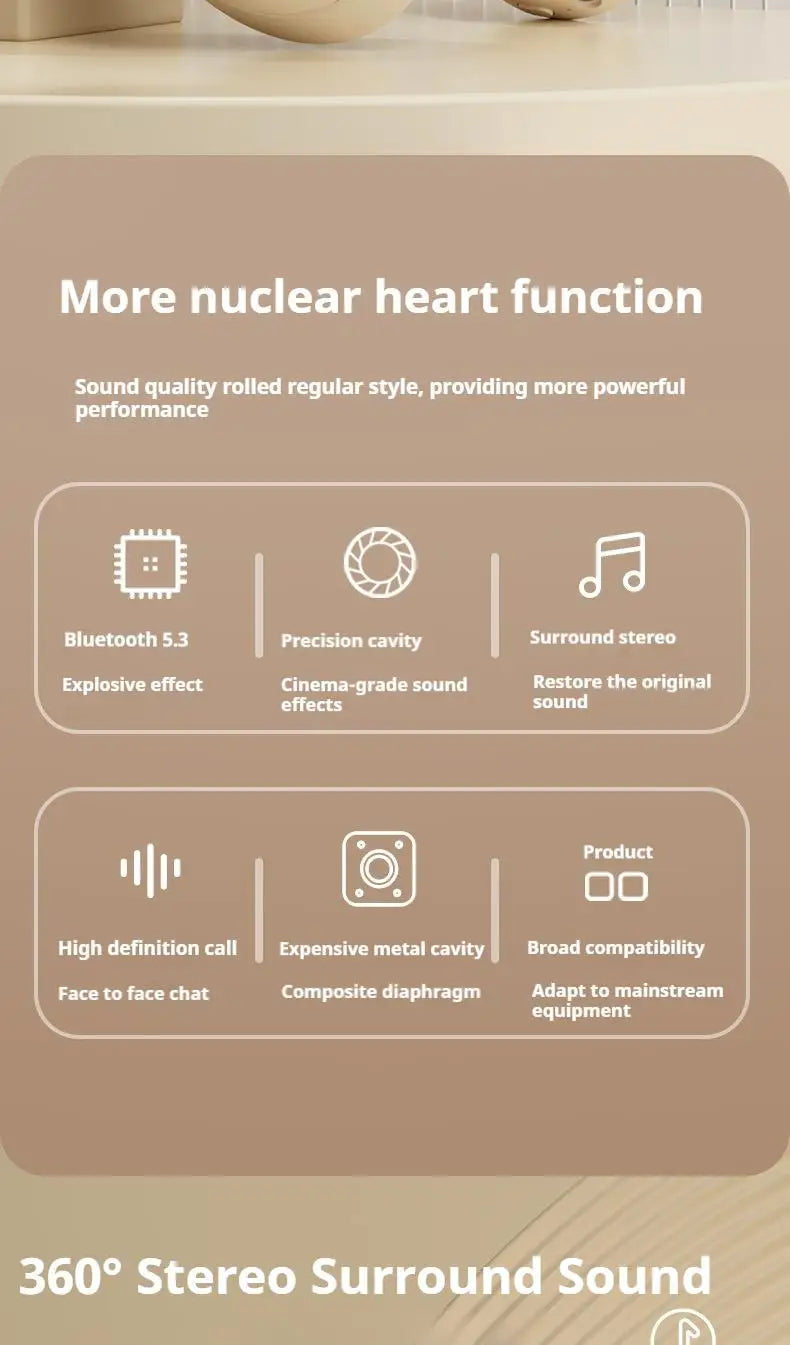 Wireless Bluetooth 5.3 Over-Ear Headphones with Mic | HIFI Stereo Gamer Headset TF/AUX Music Player