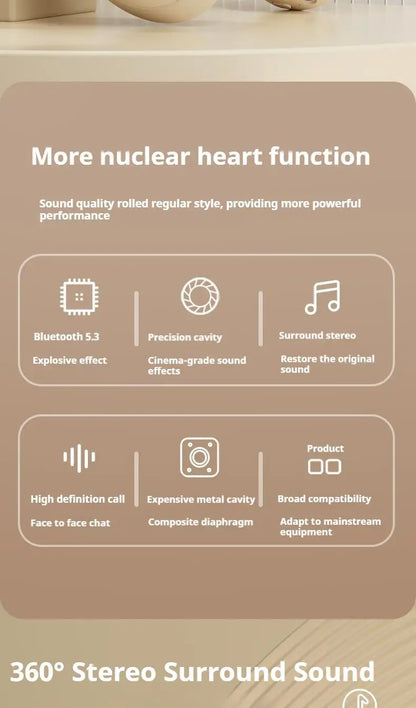 Wireless Bluetooth 5.3 Over-Ear Headphones with Mic | HIFI Stereo Gamer Headset TF/AUX Music Player