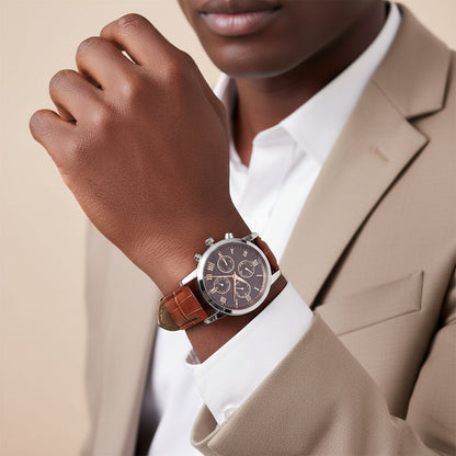 Men’s Casual Quartz Watch with Leather Strap