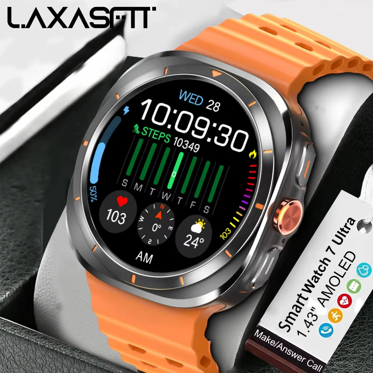 LAXASFIT Men’s AMOLED Smart Watch