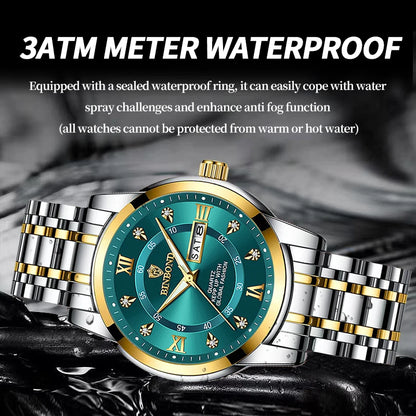 Luxury Men’s Stainless Steel Quartz Diver Watch, Sport & Business Style