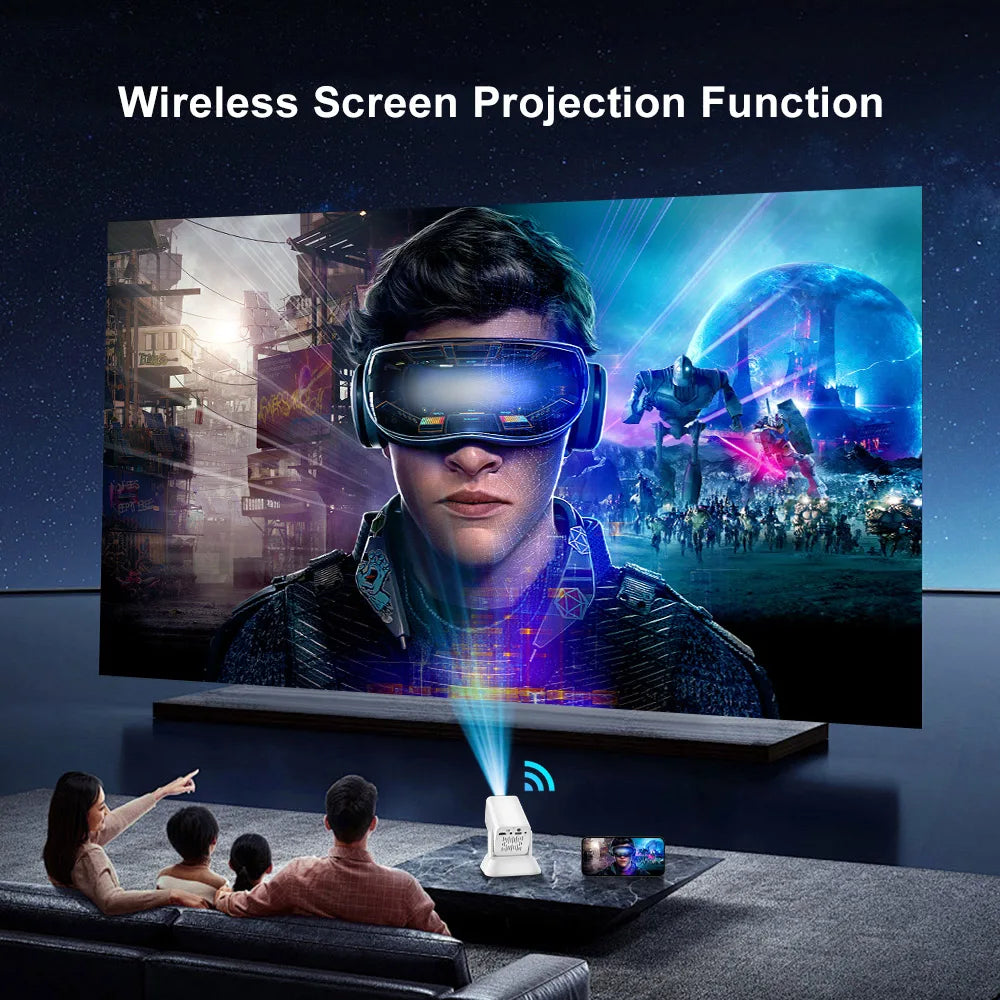 Salange Q7 Mini Projector: Portable WiFi6 Outdoor Movie Projector