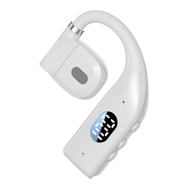 Bluetooth 5.3 Wireless Headphone 180° Rotation Business Headset With Mic LED Display Ear-hook Touch Control Sports Hifi Earphone