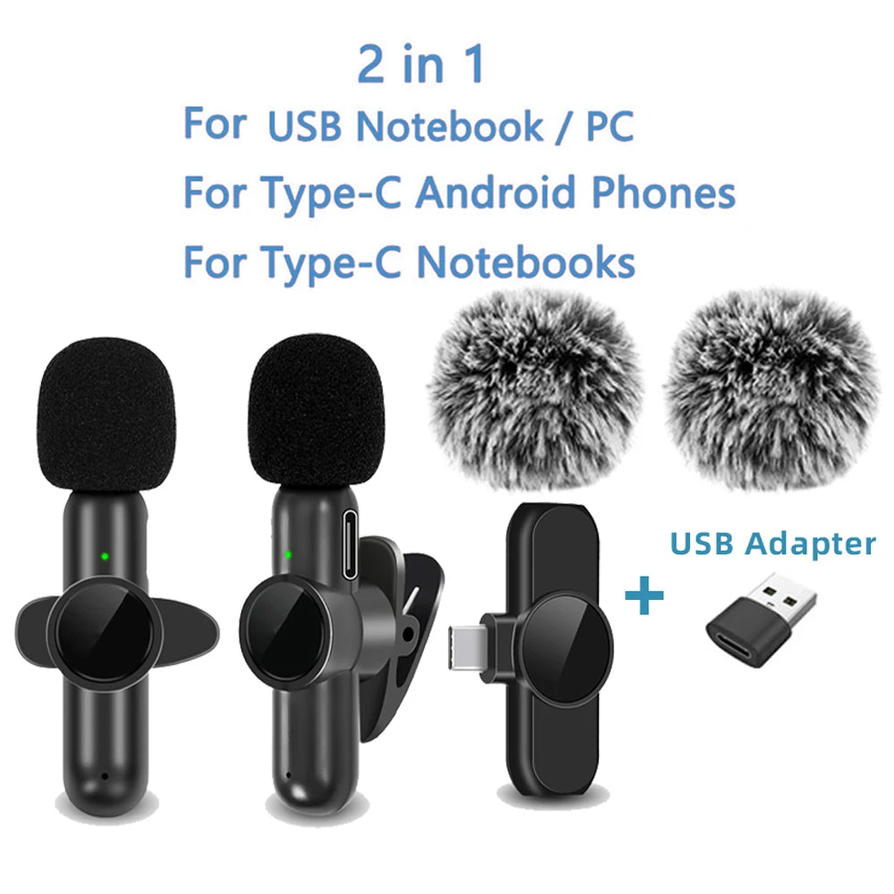 2.4G Wireless Lavalier Microphone for Phone Video and Live Recording