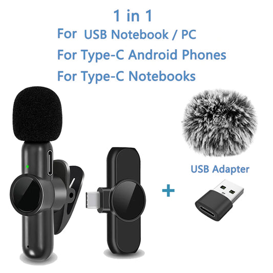 2.4G Wireless Lavalier Microphone for Phone Video and Live Recording