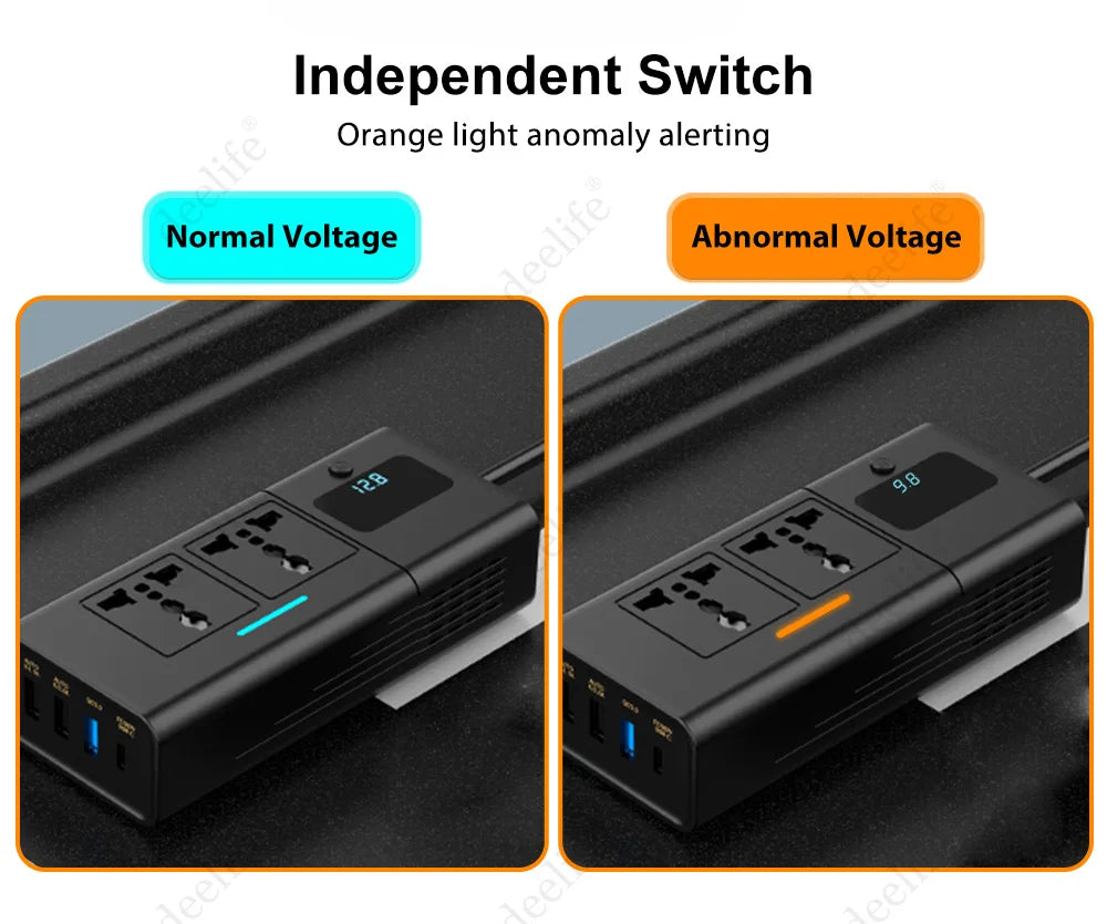 Car 220v Inverter 12 to 220 Voltage Power Converter 200W for 12V Vehicles