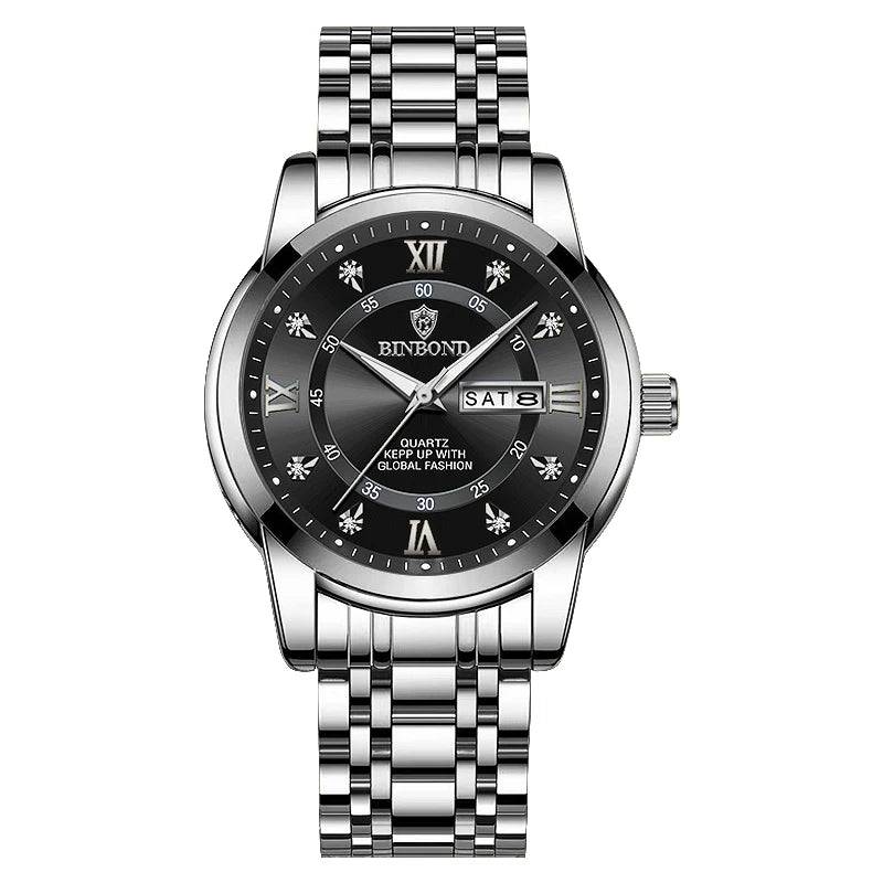 Luxury Men’s Stainless Steel Quartz Diver Watch, Sport & Business Style