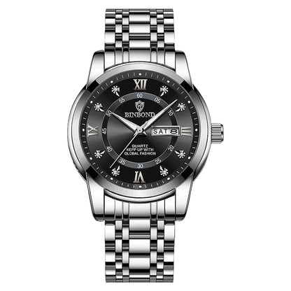 Luxury Men’s Stainless Steel Quartz Diver Watch, Sport & Business Style