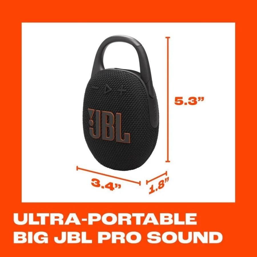 JBL Clip 5 Portable Bluetooth Speaker. Ultra Compact, IP67 Waterproof, 12H Playtime