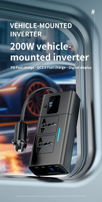 Car Inverter Car Cigarette Iighter 12v Can Be Converted To 110v Or 220v Power Conversion Fast Charger Car Socket Multi-Function