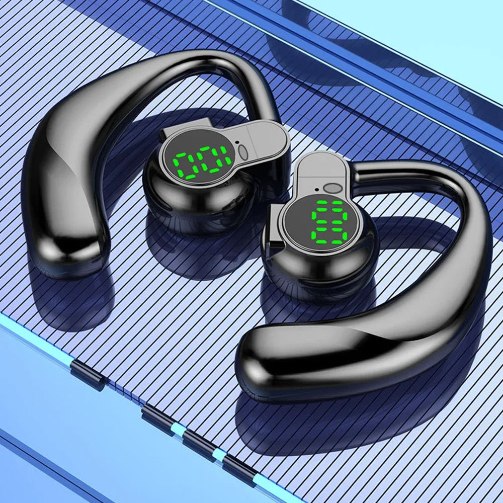 Bluetooth 5.4 Single-Ear Sports Earphone Noise Cancelling, 360° Rotating Earhook, Built-in Microphone