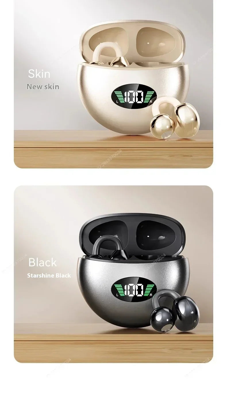 Wireless Clip-On Bluetooth Earbuds with HiFi Stereo Sound