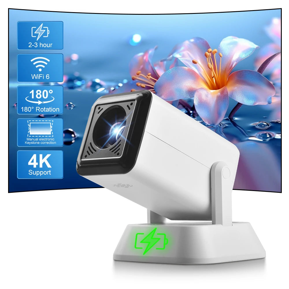 Salange Q7 Mini Projector: Portable WiFi6 Outdoor Movie Projector