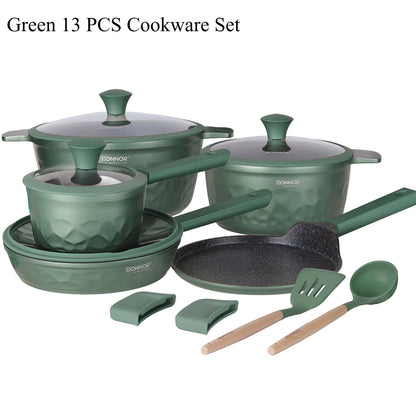 DONNOR 12-Piece Ceramic Cookware Set – Non-Stick, Non-Toxic Pots and Pans for Healthy Cooking