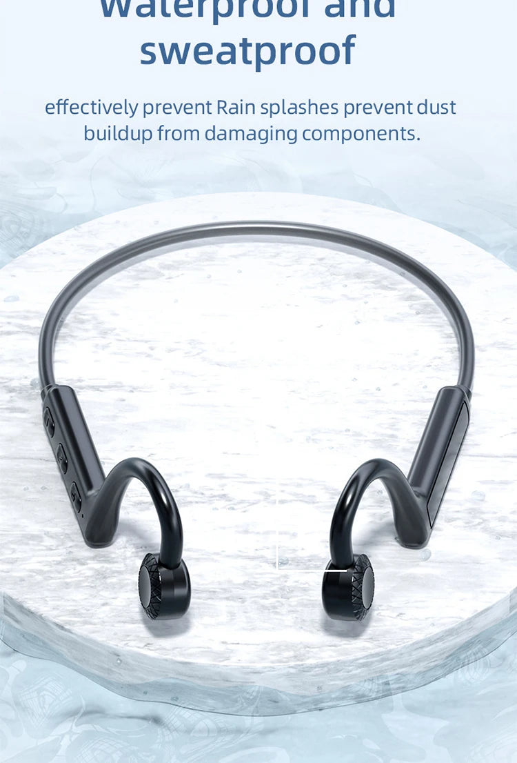 Bone Conduction Wireless Bluetooth Sports Earphones, Ear-Hook